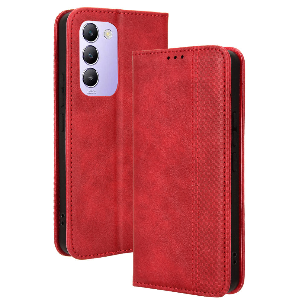 For vivo Y200e 5G / V40 SE 5G / Y100 5G (Indonesia) / V30 Lite 4G / T3 5G / Y100 4G / V30 SE 5G Phone Case Magnetic Leather Cover