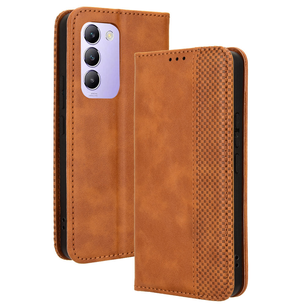 For vivo Y200e 5G / V40 SE 5G / Y100 5G (Indonesia) / V30 Lite 4G / T3 5G / Y100 4G / V30 SE 5G Phone Case Magnetic Leather Cover