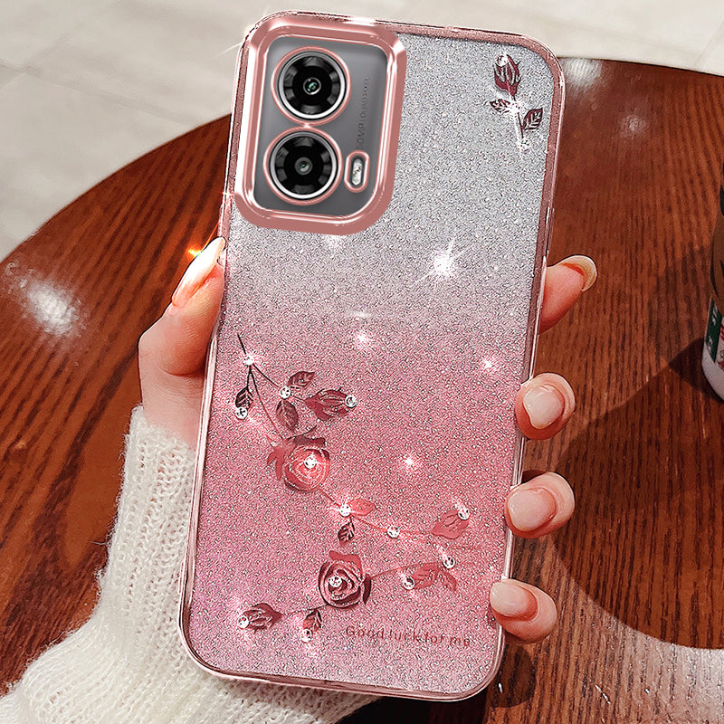 KADEM For Motorola Moto G34 5G Case Bling Glitter Flexible TPU Protective Back Cover