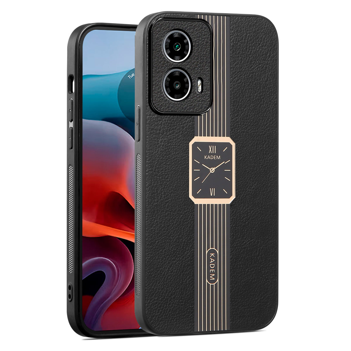 KADEM For Motorola Moto G34 5G Case Impact Resistant PU+TPU+Acrylic Phone Cover