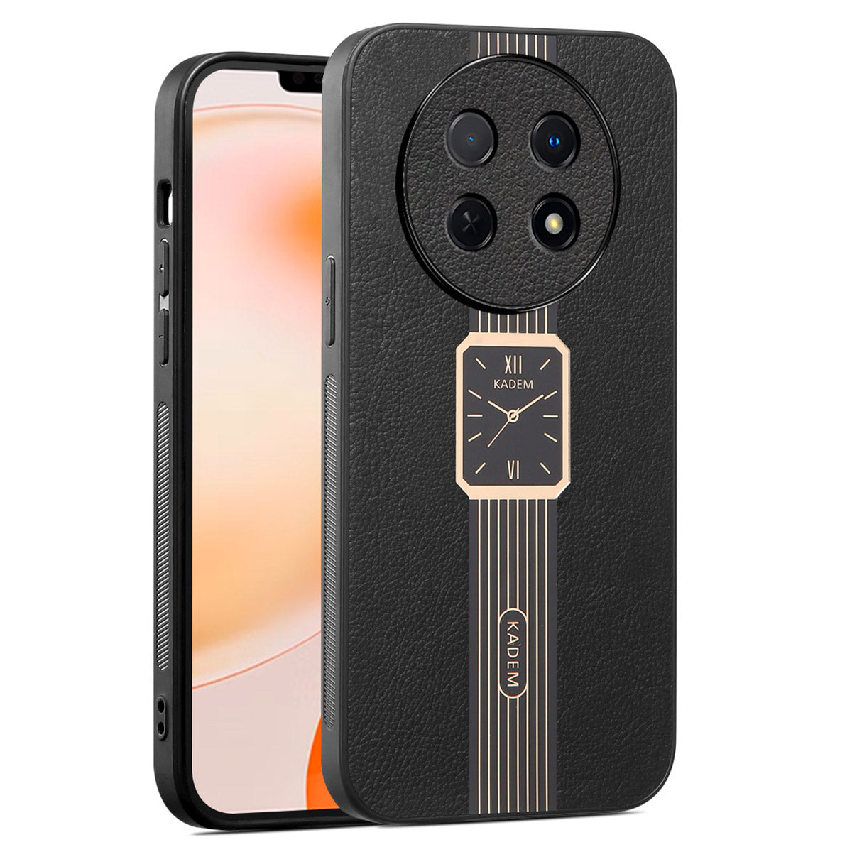 KADEM For Realme 12 Case PU+TPU+Acrylic Watch Pattern Anti-drop Phone Cover