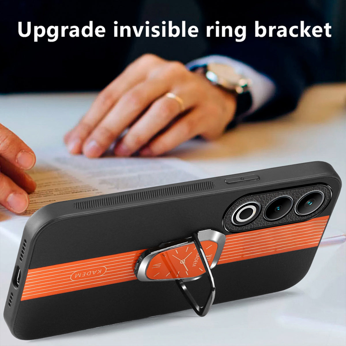 KADEM For OnePlus Ace 3V 5G Cover Folding Kickstand PU+TPU+Acrylic Shockproof Phone Case