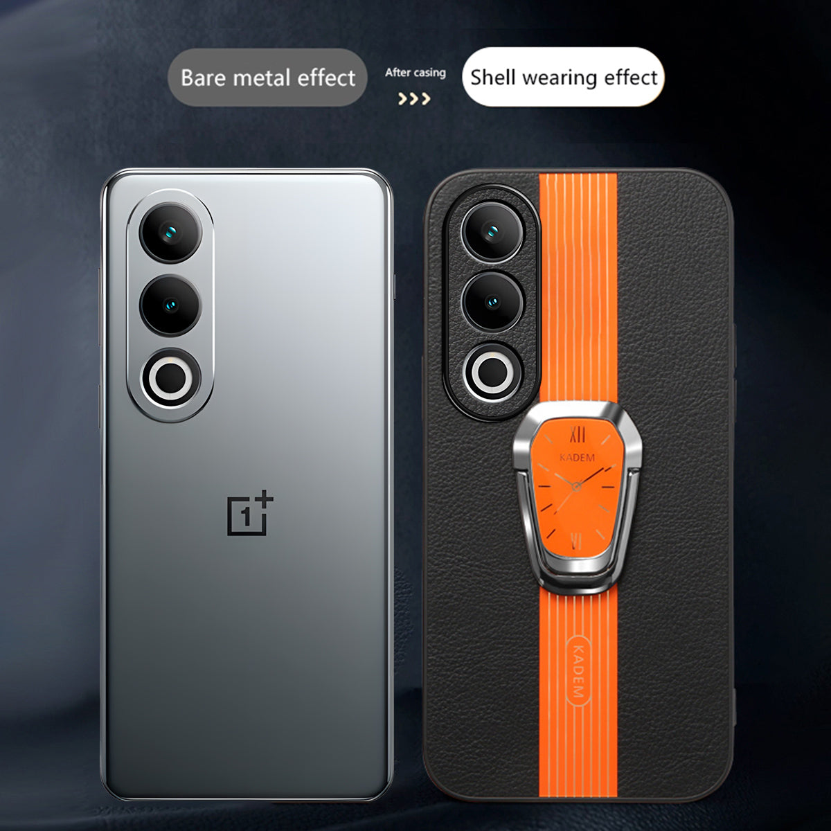 KADEM For OnePlus Ace 3V 5G Cover Folding Kickstand PU+TPU+Acrylic Shockproof Phone Case