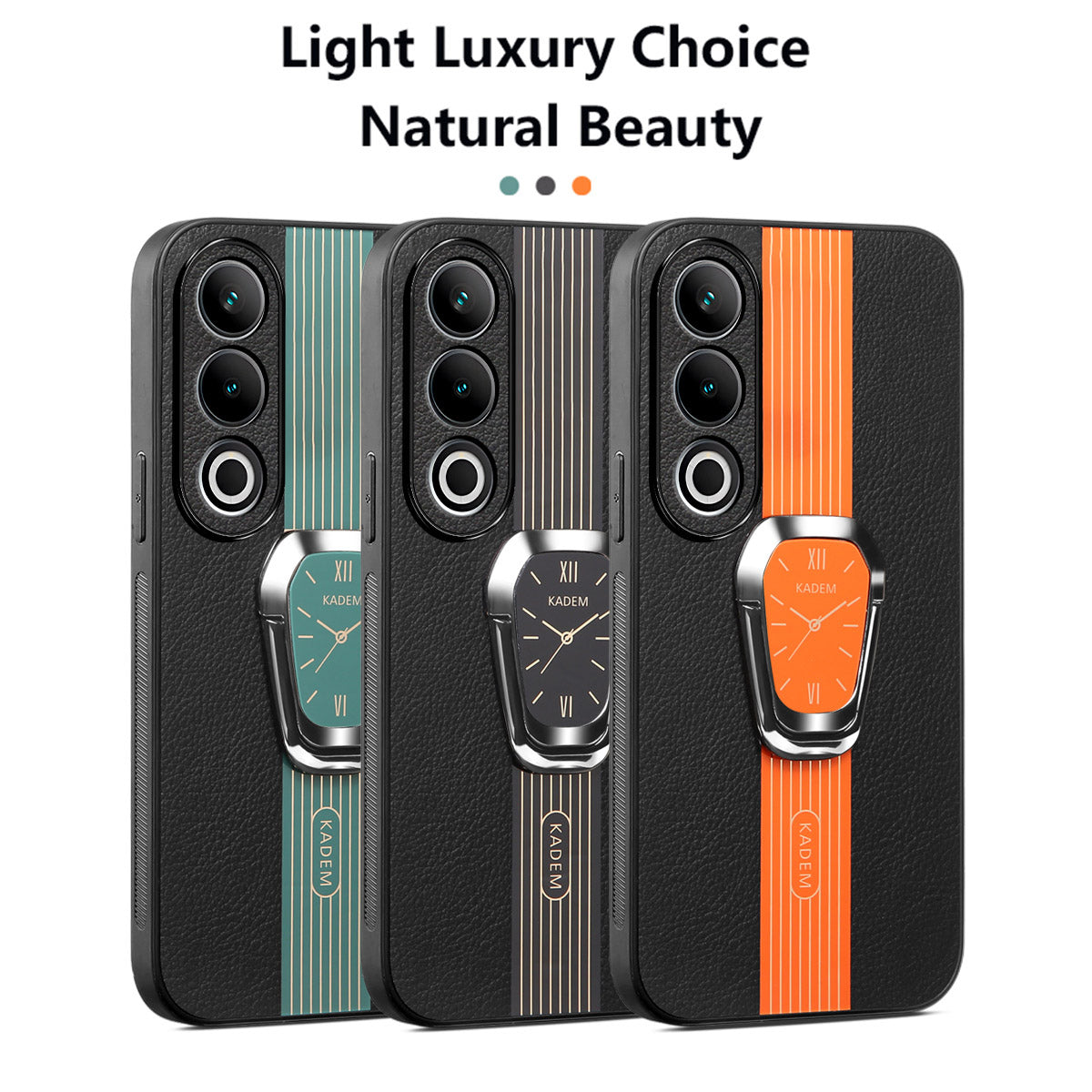 KADEM For OnePlus Ace 3V 5G Cover Folding Kickstand PU+TPU+Acrylic Shockproof Phone Case
