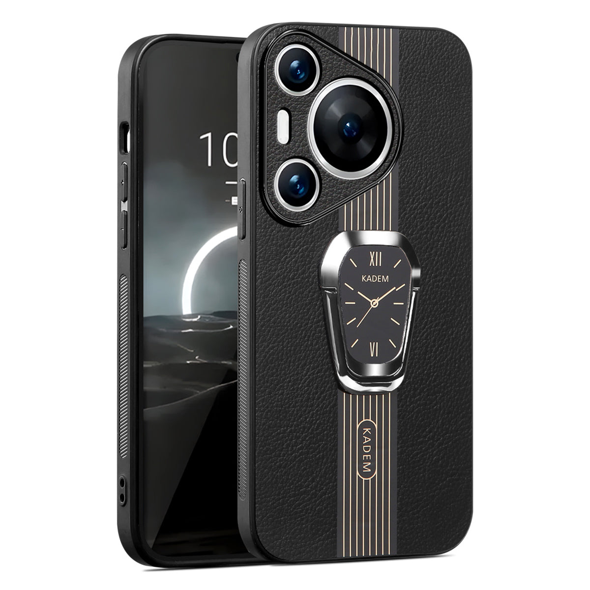KADEM For Huawei Pura 70 Pro / Pura 70 Pro+ Folding Kickstand Cover PU+TPU+Acrylic Shockproof Phone Case