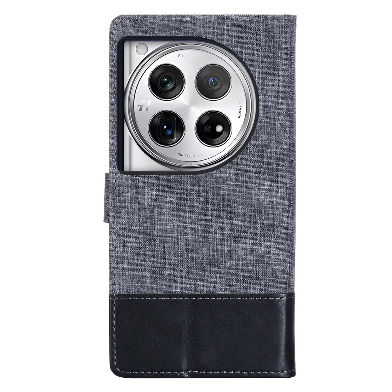 MUXMA MX102 For OnePlus 12 5G Case Magnetic Clasp Canvas+Leather+TPU Phone Wallet Cover