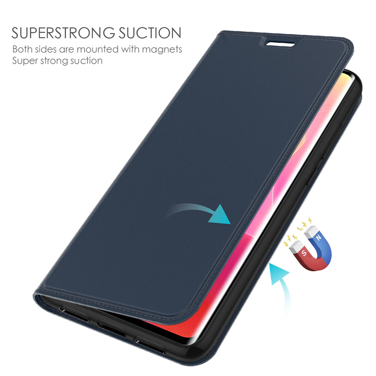 For Huawei Enjoy 70z Magnetic Case Card Holder Folding Stand PU Leather Phone Cover