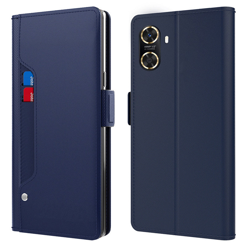For Huawei Enjoy 70z Case Leather+TPU Mobile Phone Cover with Mirror and Card Slot