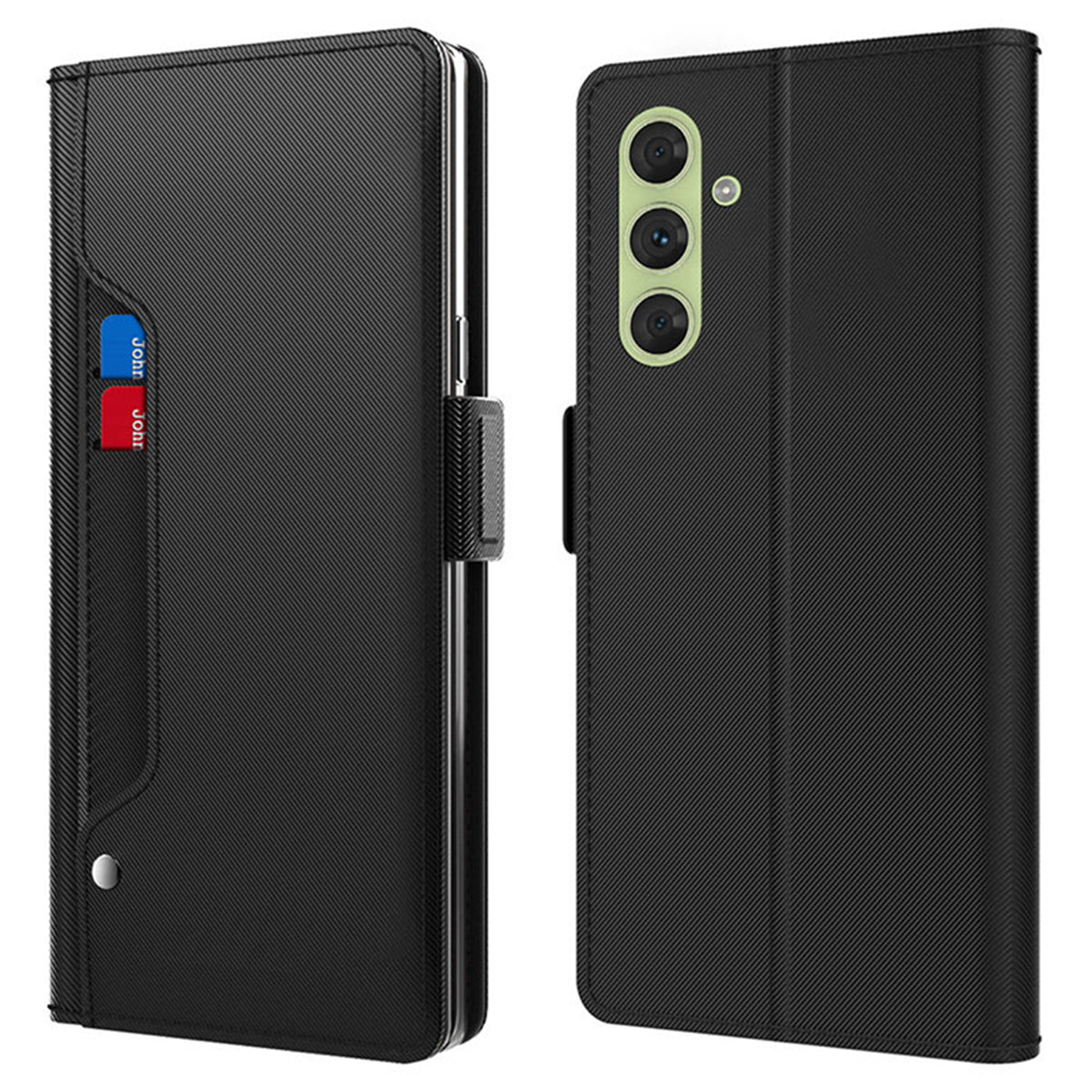 For Samsung Galaxy F15 5G Case Leather Flip Shockproof Phone Cover with Mirror
