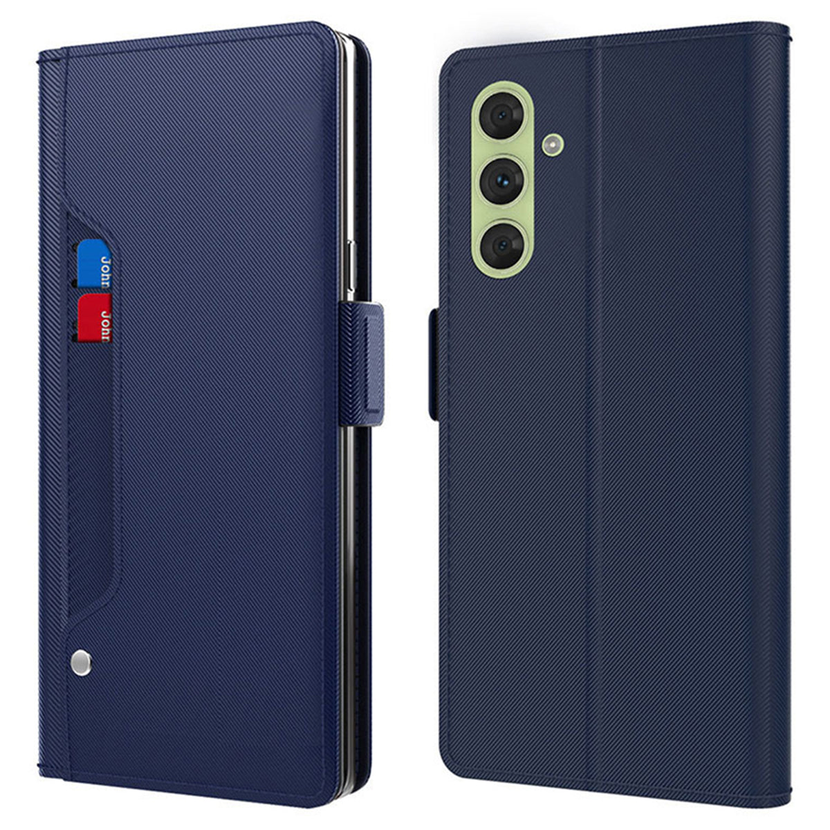 For Samsung Galaxy F15 5G Case Leather Flip Shockproof Phone Cover with Mirror