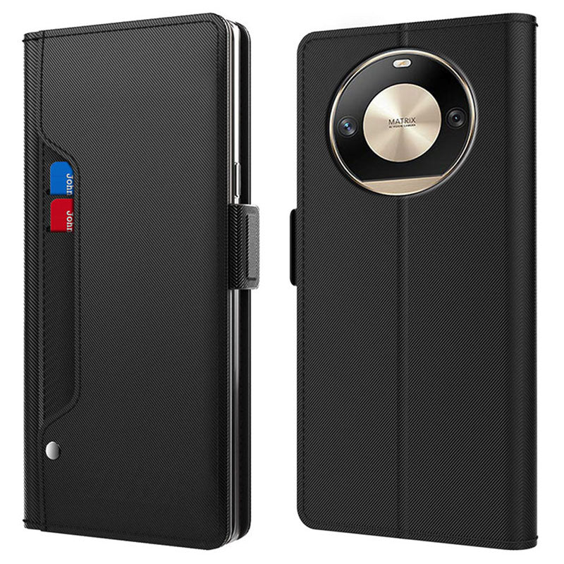 For Honor X50 Pro 5G Magnetic Phone Case PU Leather Card Holder Cover with Mirror