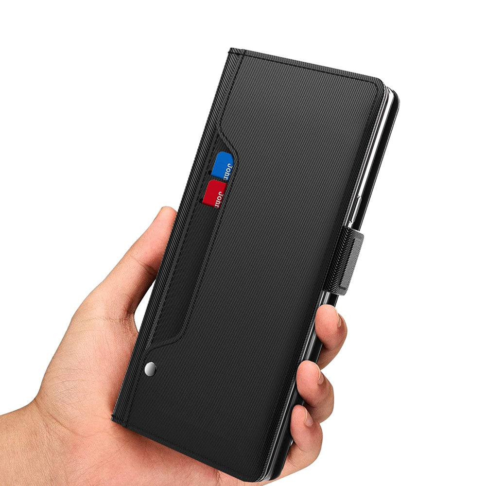 For Honor X50 Pro 5G Magnetic Phone Case PU Leather Card Holder Cover with Mirror