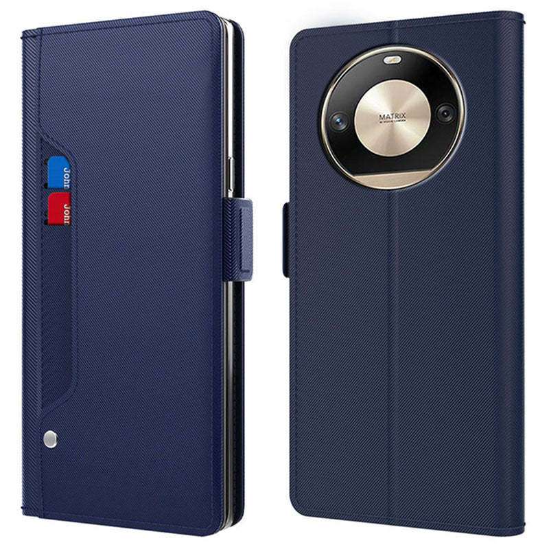 For Honor X50 Pro 5G Magnetic Phone Case PU Leather Card Holder Cover with Mirror