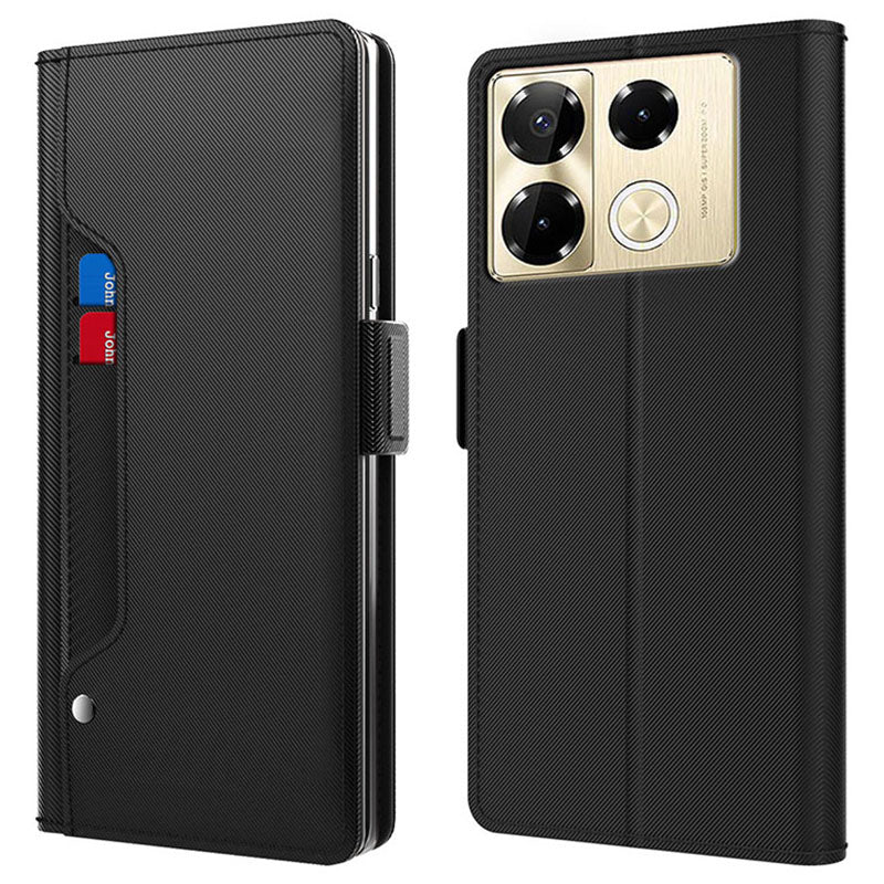 For Transsion Infinix Note 40 Pro 5G Case Leather Card Slot Phone Cover with Mirror