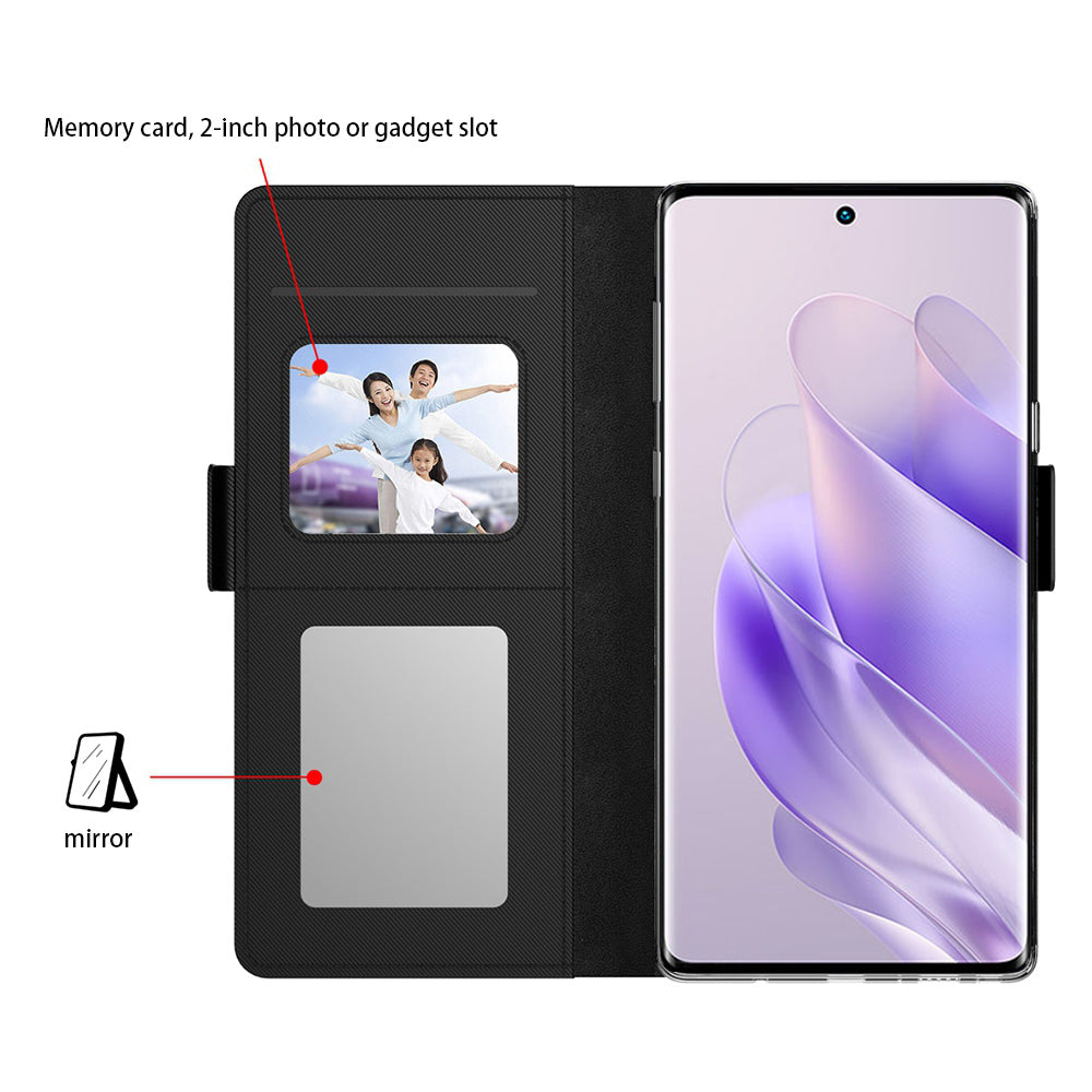 For Transsion Infinix Note 40 Pro 5G Case Leather Card Slot Phone Cover with Mirror