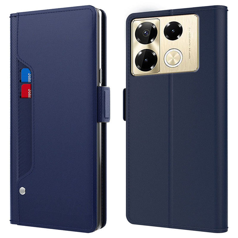 For Transsion Infinix Note 40 Pro 5G Case Leather Card Slot Phone Cover with Mirror