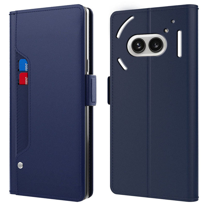 For Nothing Phone (2a) Case Leather Shockproof Card Holder Phone Cover with Mirror