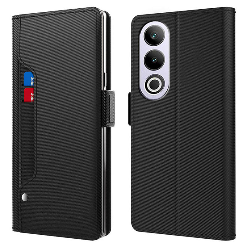For OnePlus Ace 3V 5G Case Leather Card Slot Shockproof Phone Cover with Mirror