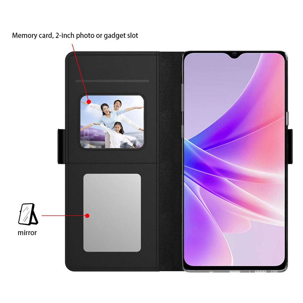 For Oppo Reno11 F 5G / F25 Pro 5G Case Leather Folding Stand Phone Cover with Card Holder