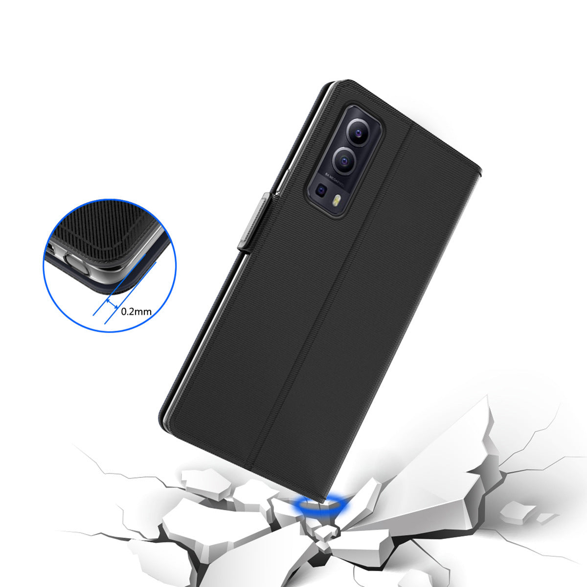 For vivo V30 Lite 5G Case Leather Card Slot Phone Bump Proof Cover with Mirror