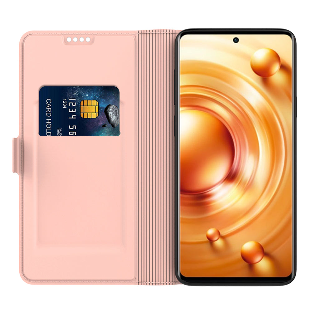 For vivo Y03 Case Flip Stand PU Leather Anti-drop Cell Phone Cover with Card Slot