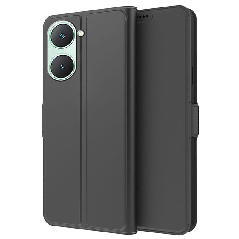 For vivo Y03 Case Flip Stand PU Leather Anti-drop Cell Phone Cover with Card Slot