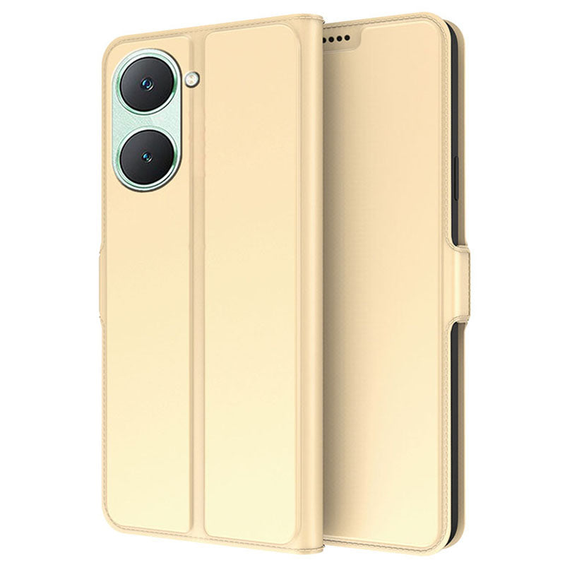 For vivo Y03 Case Flip Stand PU Leather Anti-drop Cell Phone Cover with Card Slot