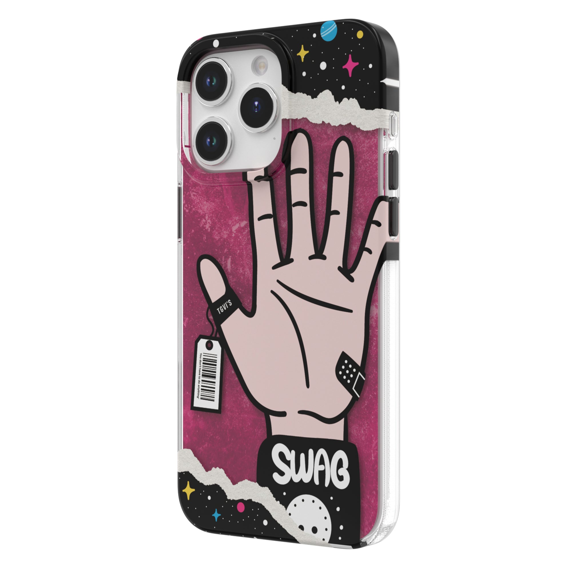 TGVI'S Stylish Series For iPhone 15 Pro Case Graffiti Style PET+TPU Anti-drop Phone Cover