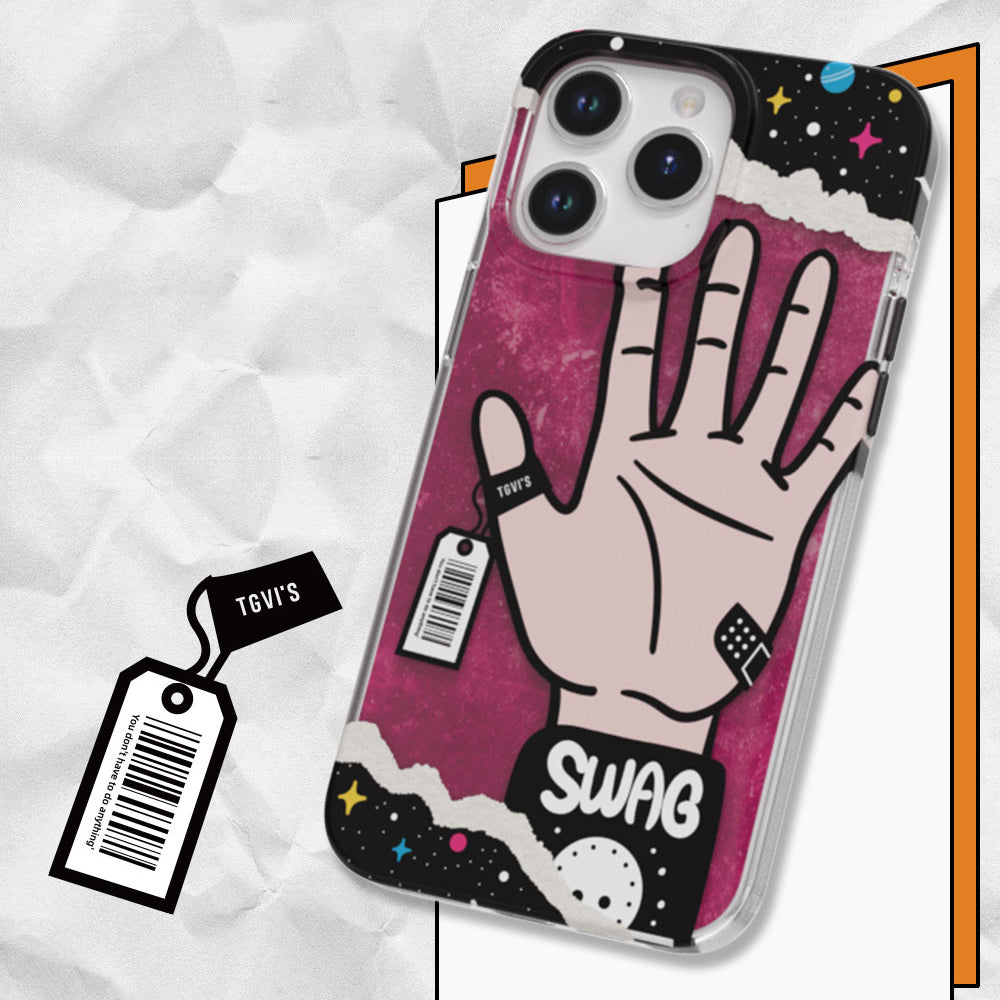 TGVI'S Stylish Series For iPhone 15 Pro Case Graffiti Style PET+TPU Anti-drop Phone Cover