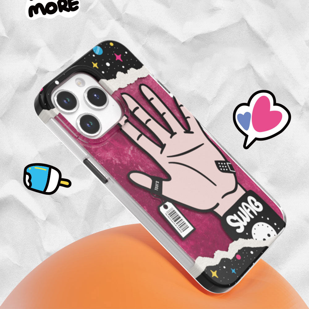 TGVI'S Stylish Series For iPhone 15 Pro Case Graffiti Style PET+TPU Anti-drop Phone Cover
