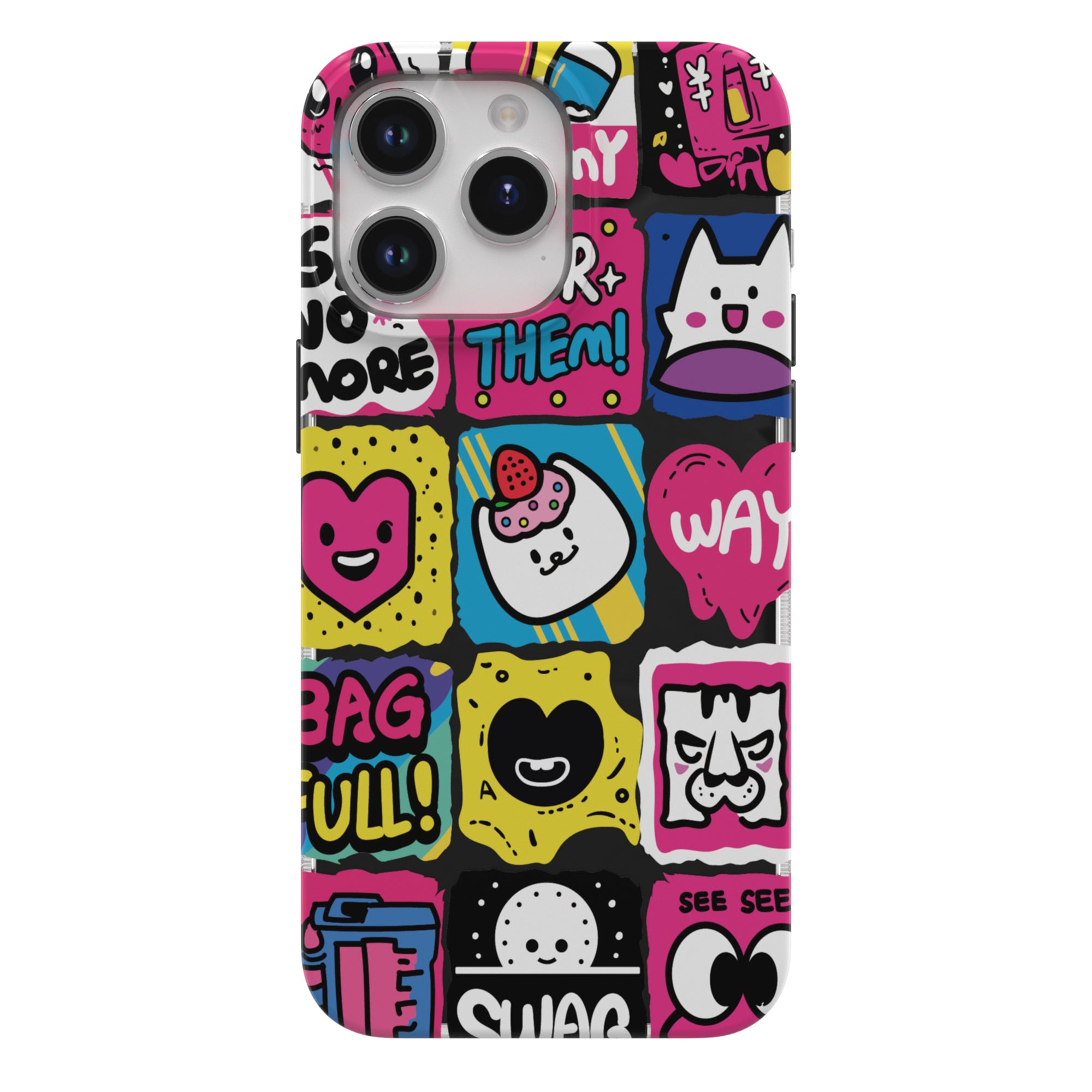 TGVI'S Stylish Series For iPhone 15 Pro Case Graffiti Style PET+TPU Anti-drop Phone Cover