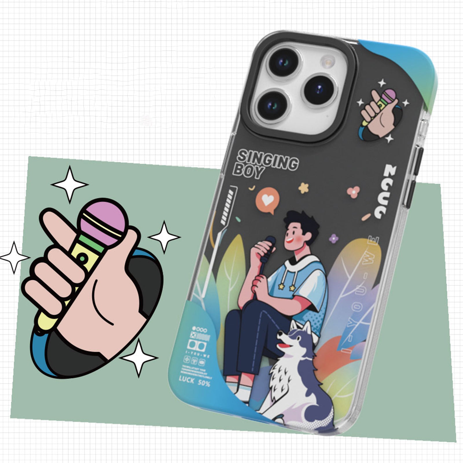 TGVI'S Stylish Series For iPhone 15 Pro Max Case Musical Style IML PET+TPU Phone Cover