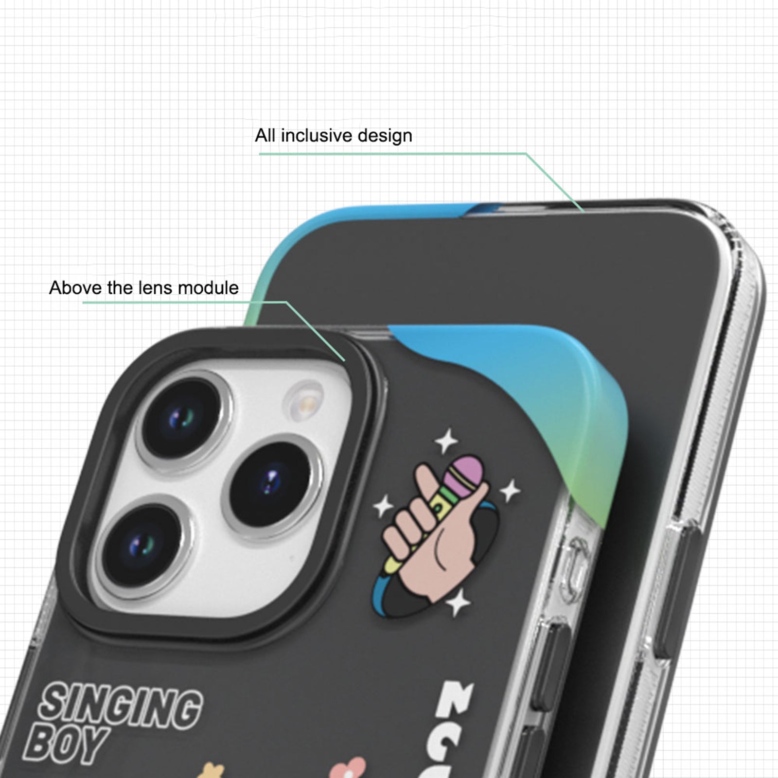 TGVI'S Stylish Series For iPhone 15 Pro Max Case Musical Style IML PET+TPU Phone Cover