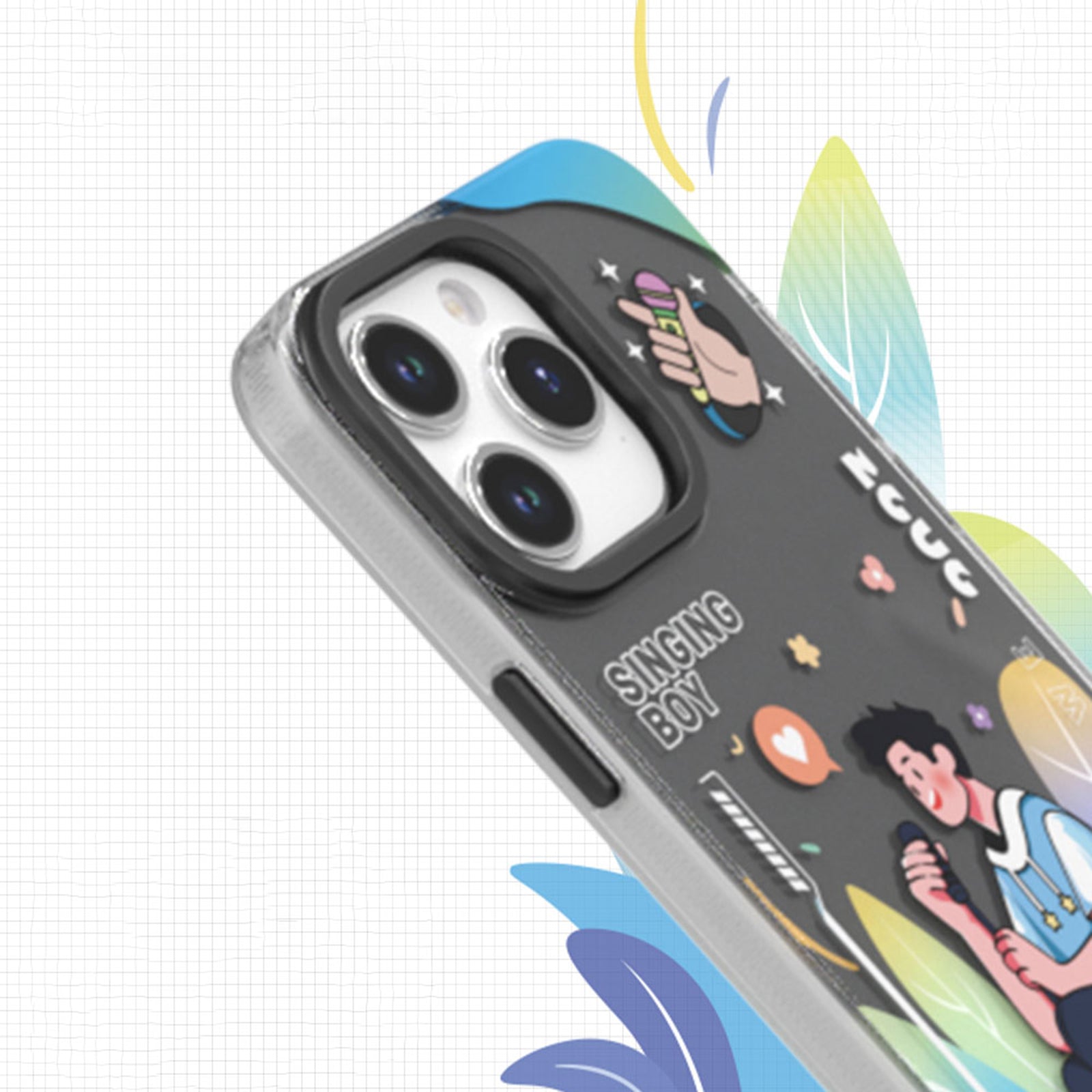 TGVI'S Stylish Series For iPhone 15 Pro Case Musical Instrument IML Pattern PET+TPU Phone Cover