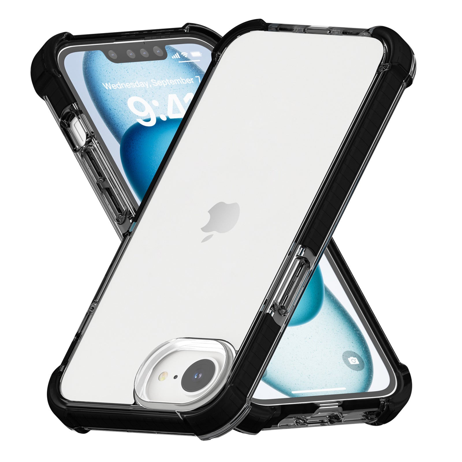 For iPhone SE (2024) Case 3-in-1 Drop Protection TPU+TPE+Acrylic Phone Cover