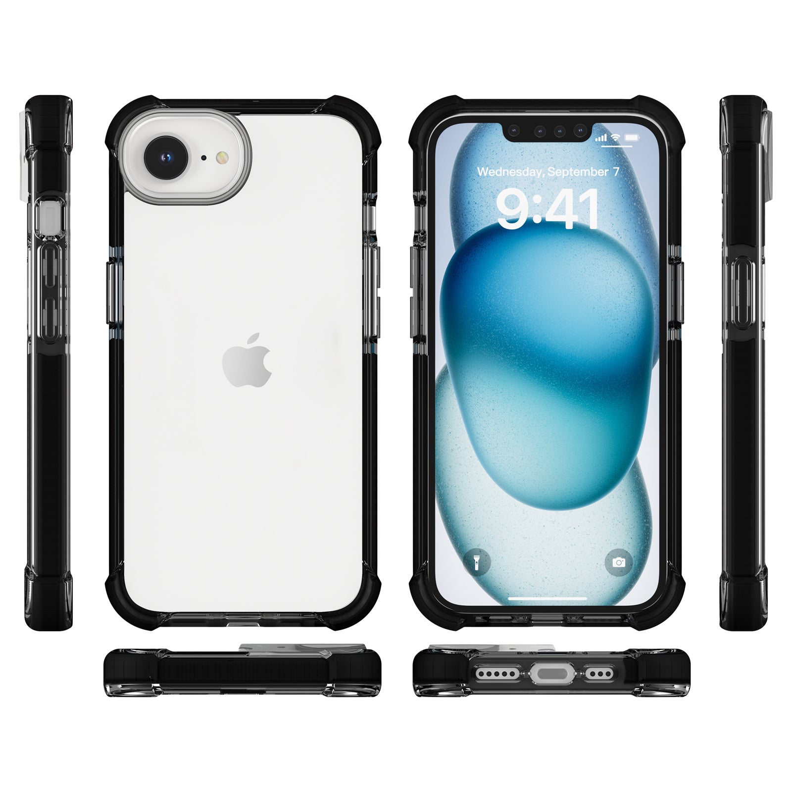 For iPhone SE (2024) Case 3-in-1 Drop Protection TPU+TPE+Acrylic Phone Cover
