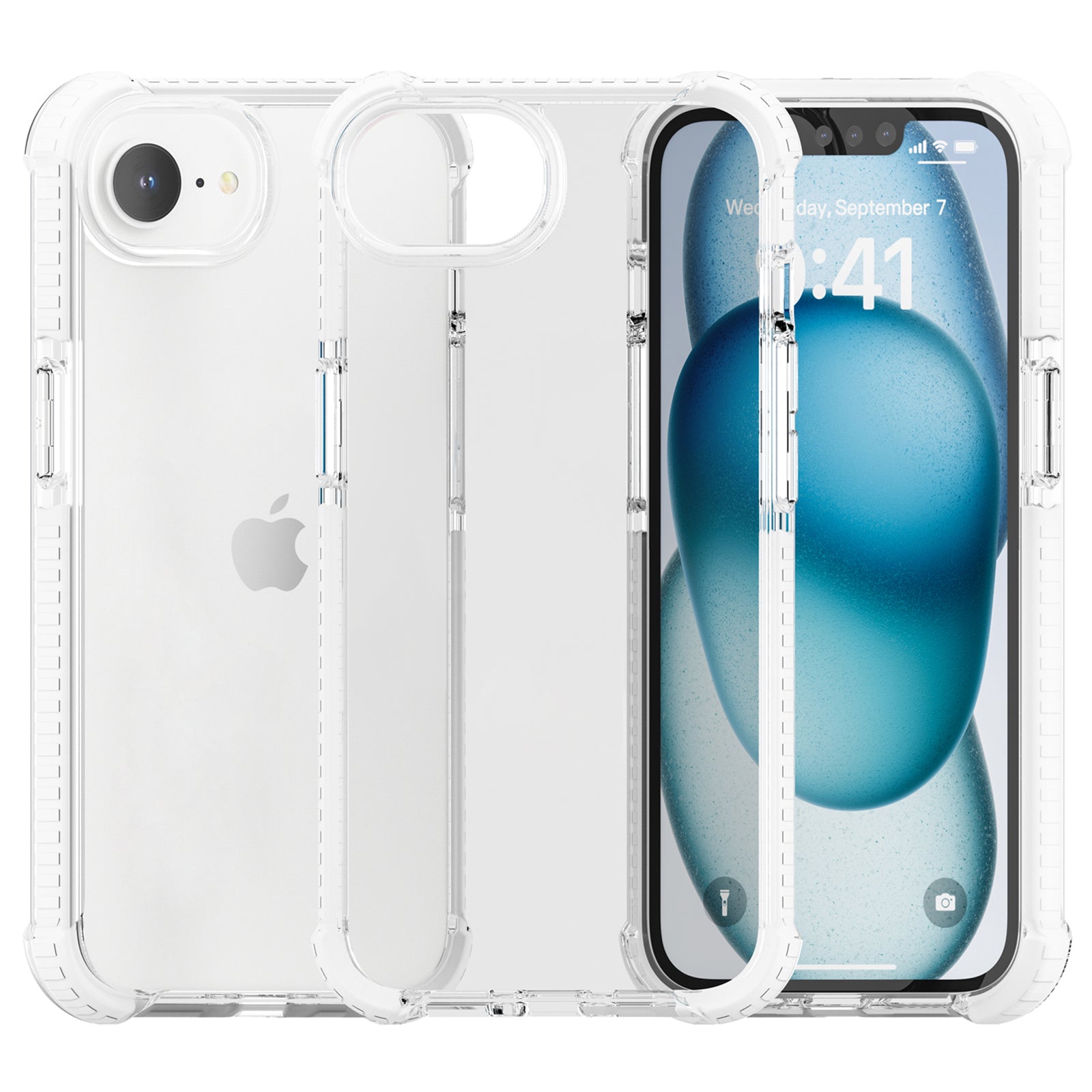 For iPhone SE (2024) Case 3-in-1 Drop Protection TPU+TPE+Acrylic Phone Cover