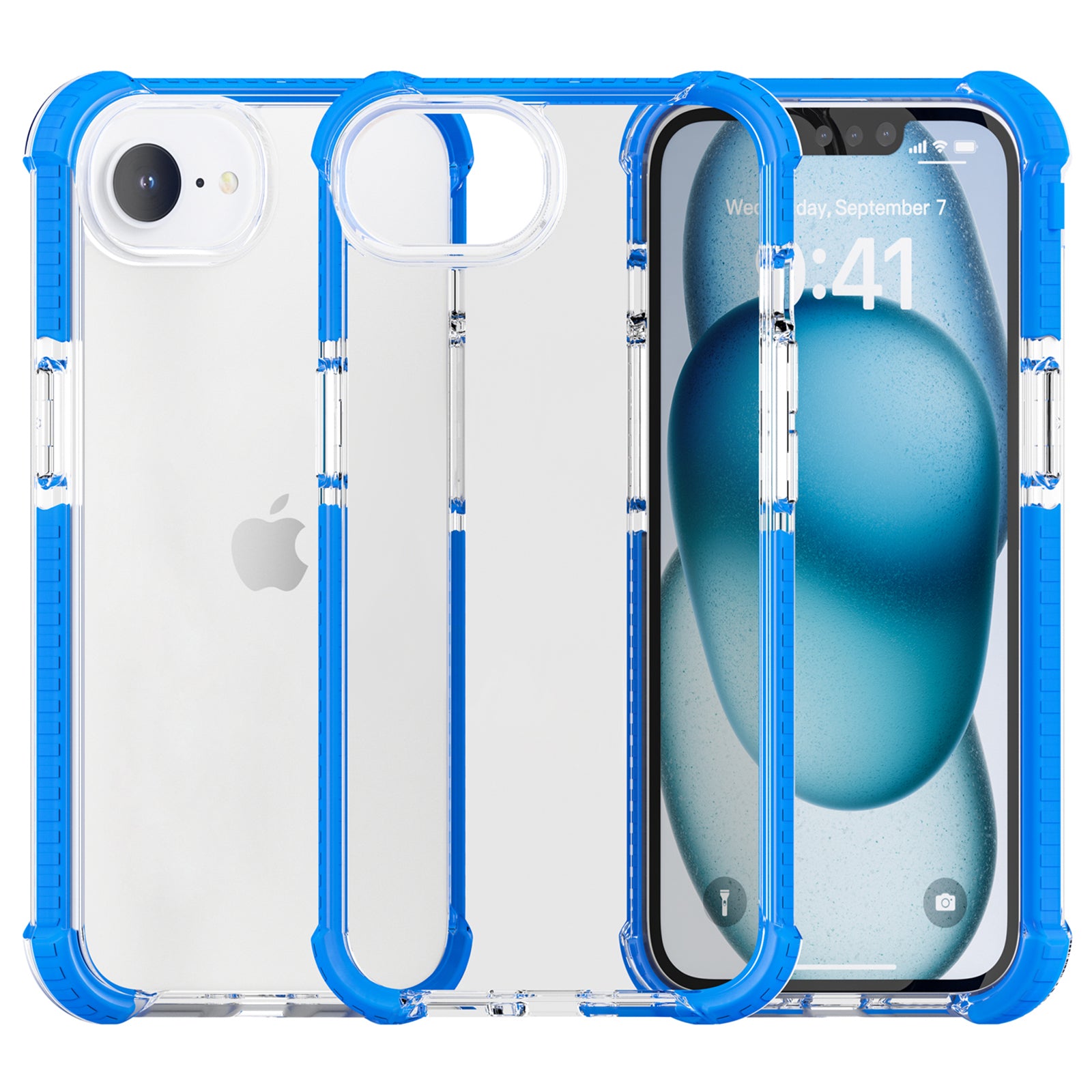 For iPhone SE (2024) Case 3-in-1 Drop Protection TPU+TPE+Acrylic Phone Cover