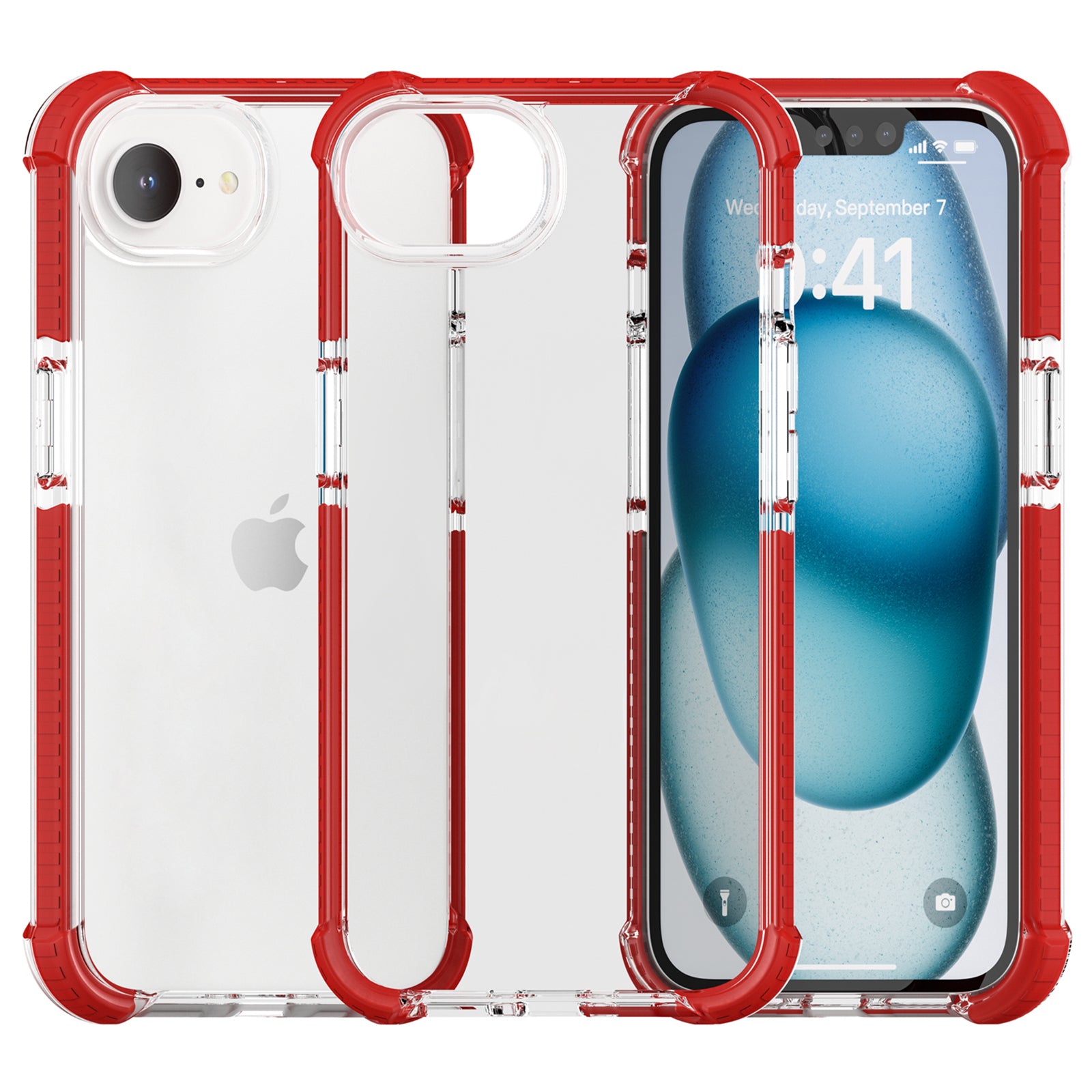 For iPhone SE (2024) Case 3-in-1 Drop Protection TPU+TPE+Acrylic Phone Cover
