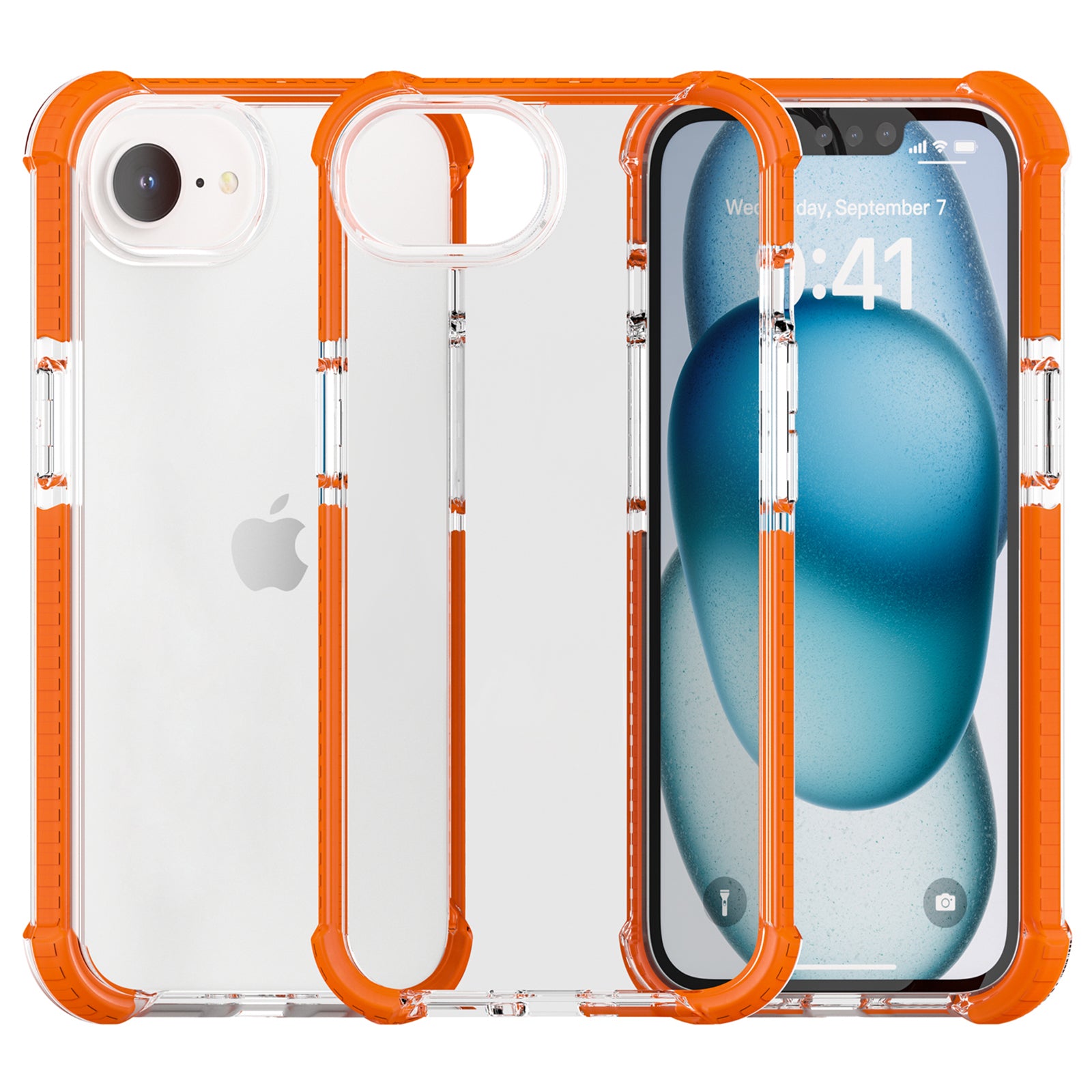 For iPhone SE (2024) Case 3-in-1 Drop Protection TPU+TPE+Acrylic Phone Cover