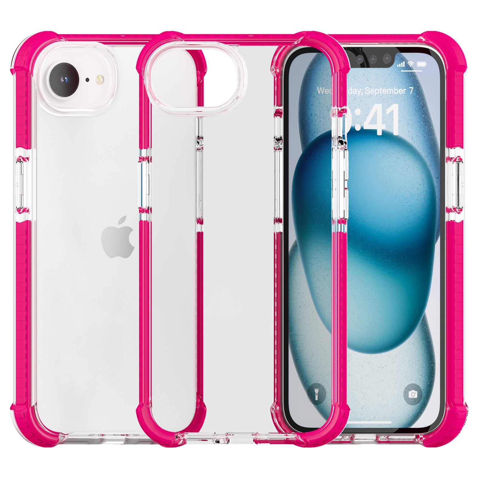 For iPhone SE (2024) Case 3-in-1 Drop Protection TPU+TPE+Acrylic Phone Cover