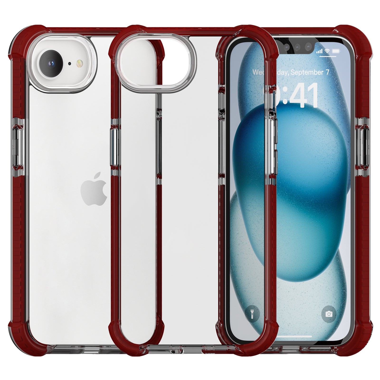 For iPhone SE (2024) Case 3-in-1 Drop Protection TPU+TPE+Acrylic Phone Cover