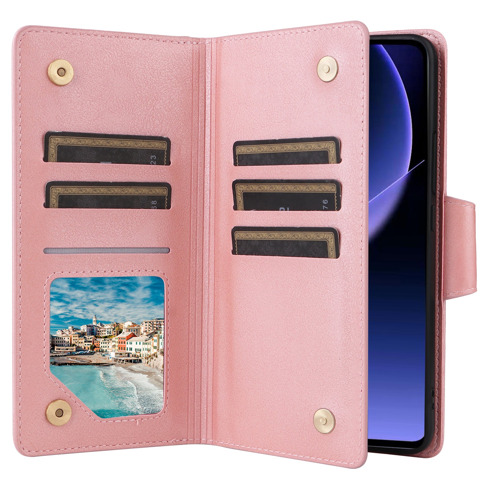 For Xiaomi Redmi K60 Ultra / 13T Pro Case Zipper Wallet Rivet Decor Leather Phone Cover