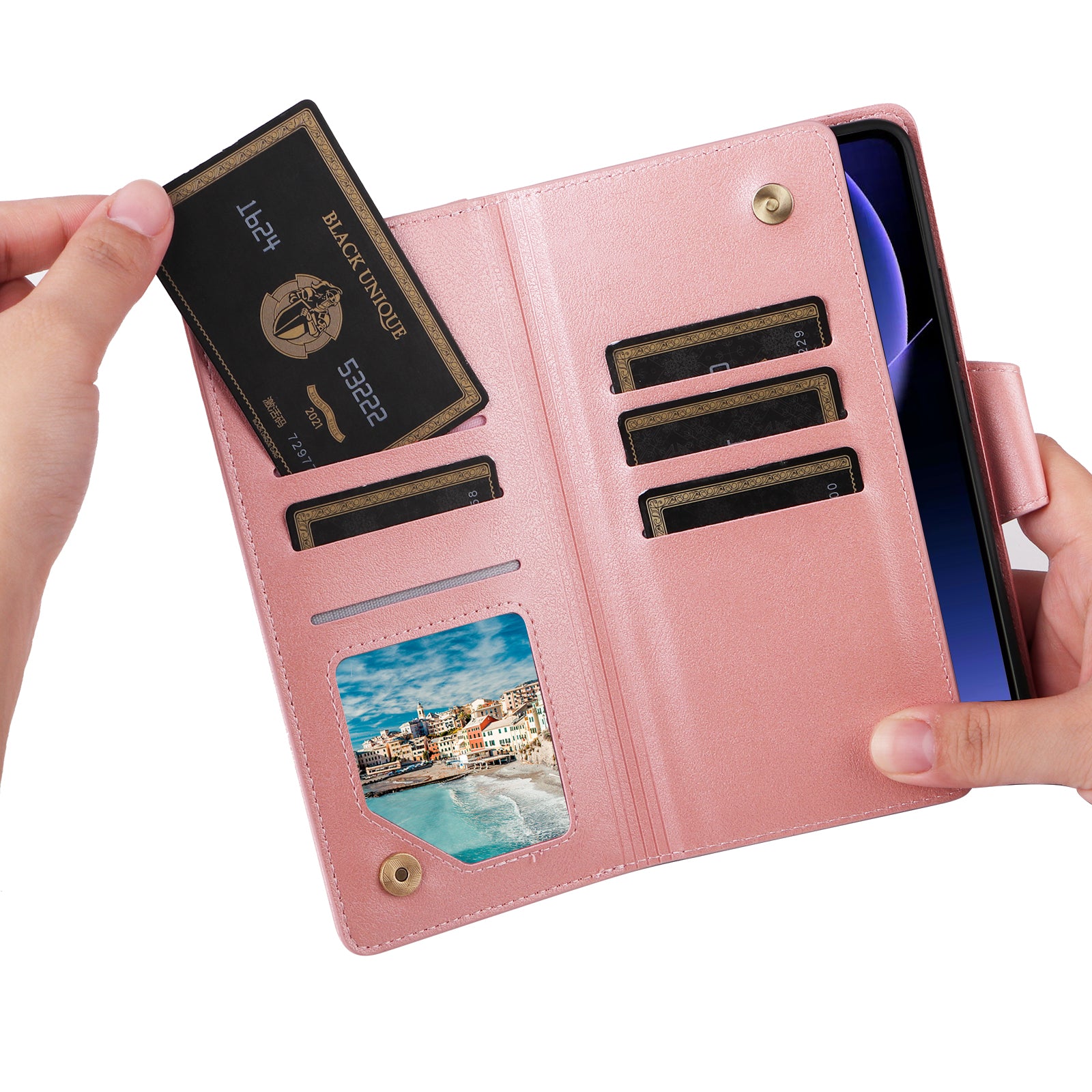 For Xiaomi Redmi K60 Ultra / 13T Pro Case Zipper Wallet Rivet Decor Leather Phone Cover