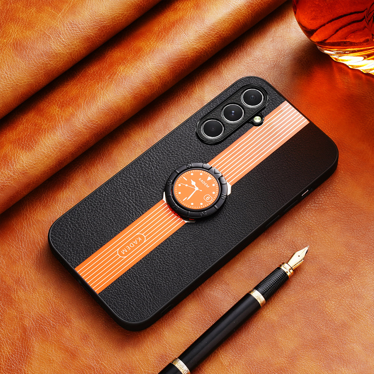 KADEM For Samsung Galaxy F15 5G / M15 5G Cover Ring Kickstand Anti-fall Phone Back Case