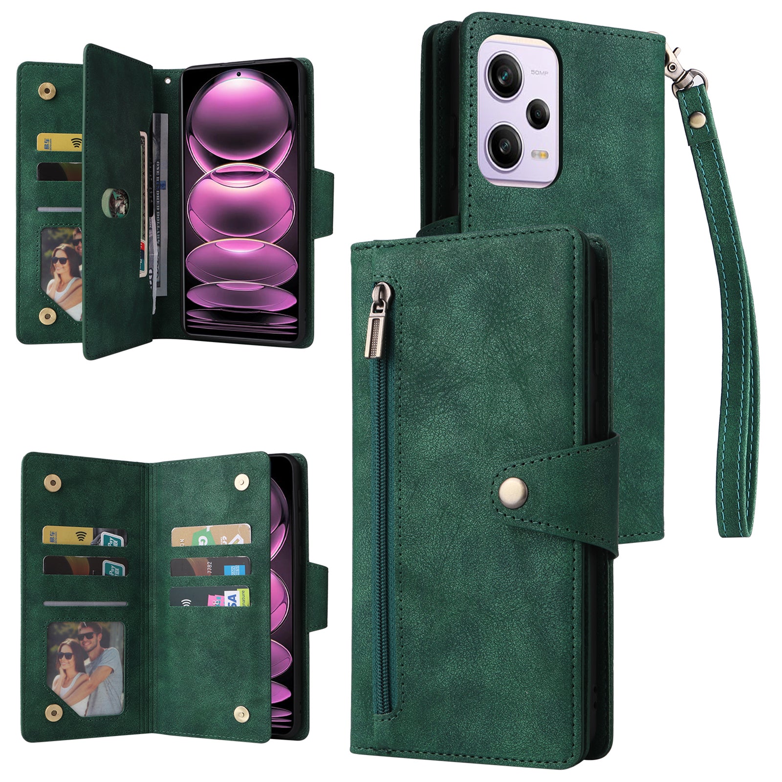 For Xiaomi Redmi Note 12 Pro Speed 5G / Note 12 Pro 5G / Poco X5 Pro 5G Case Wallet Rivet Decor Leather Folio Flip Phone Cover
