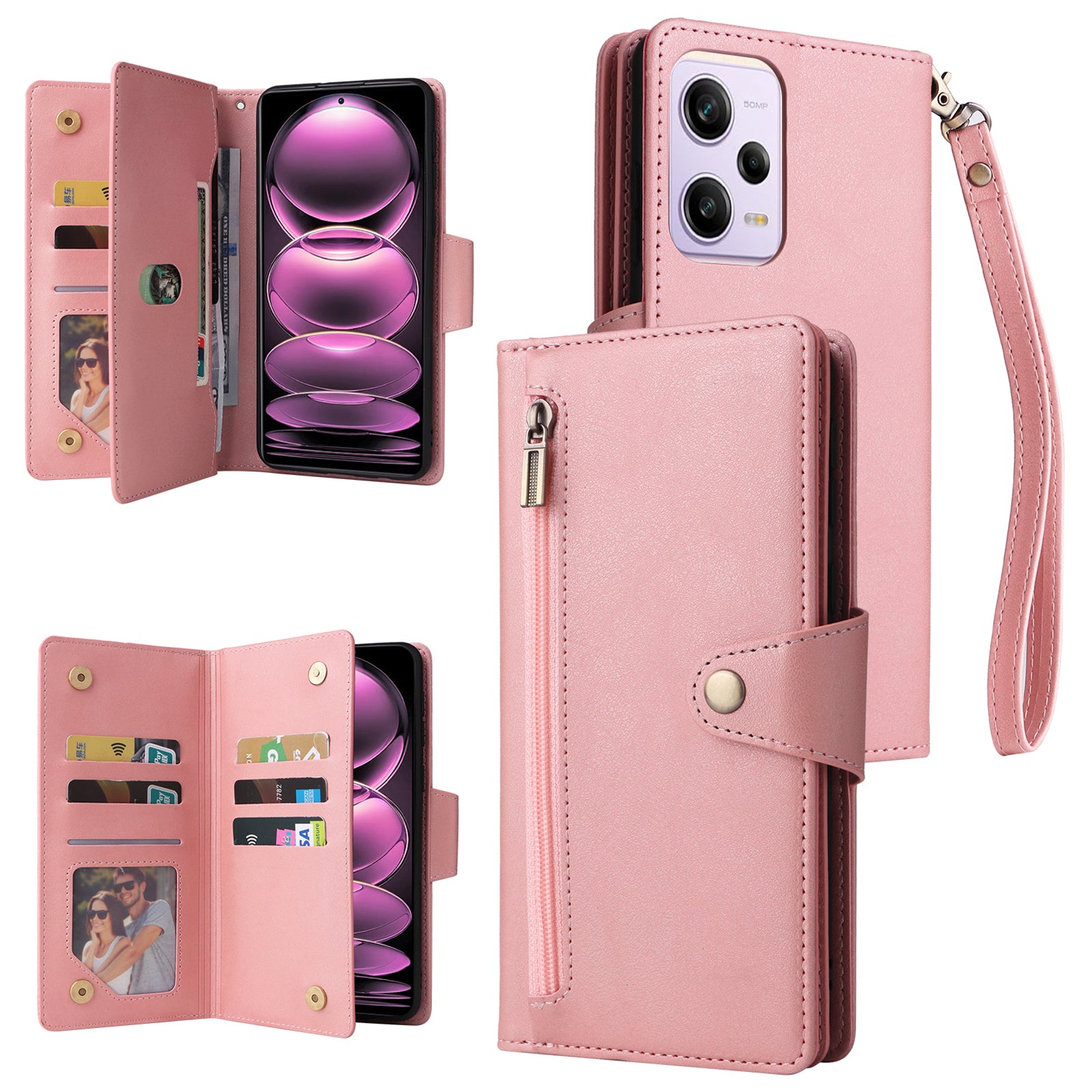 For Xiaomi Redmi Note 12 Pro Speed 5G / Note 12 Pro 5G / Poco X5 Pro 5G Case Wallet Rivet Decor Leather Folio Flip Phone Cover