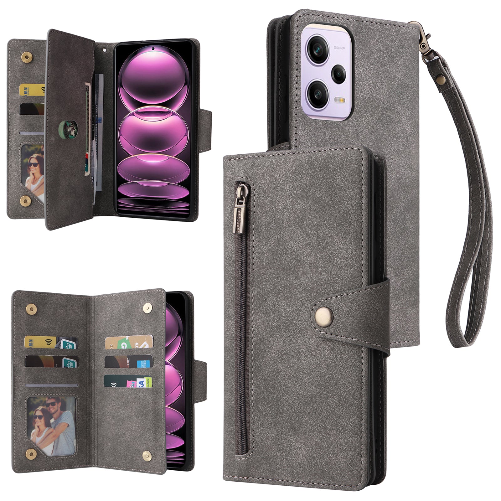 For Xiaomi Redmi Note 12 Pro Speed 5G / Note 12 Pro 5G / Poco X5 Pro 5G Case Wallet Rivet Decor Leather Folio Flip Phone Cover