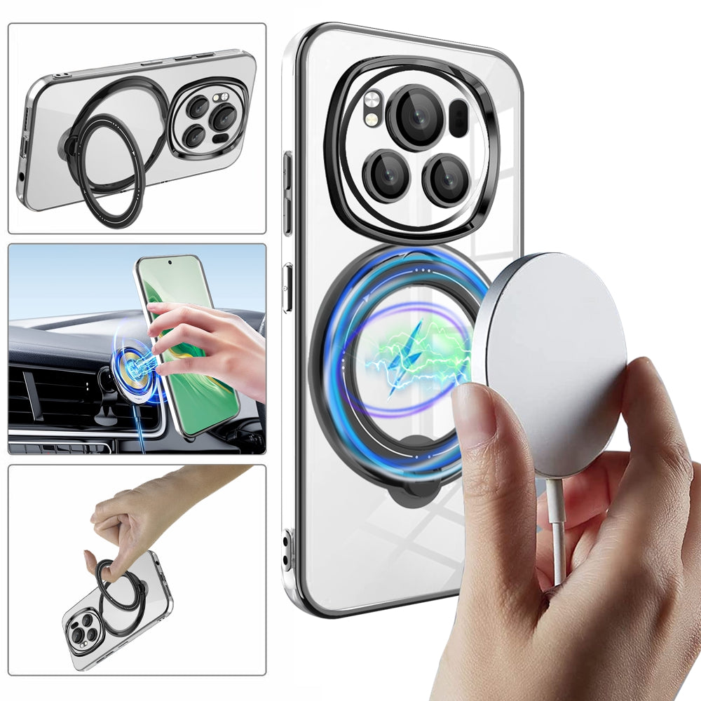 For Honor Magic6 5G Case PC+TPU Ring Kickstand Phone Cover Compatible with MagSafe