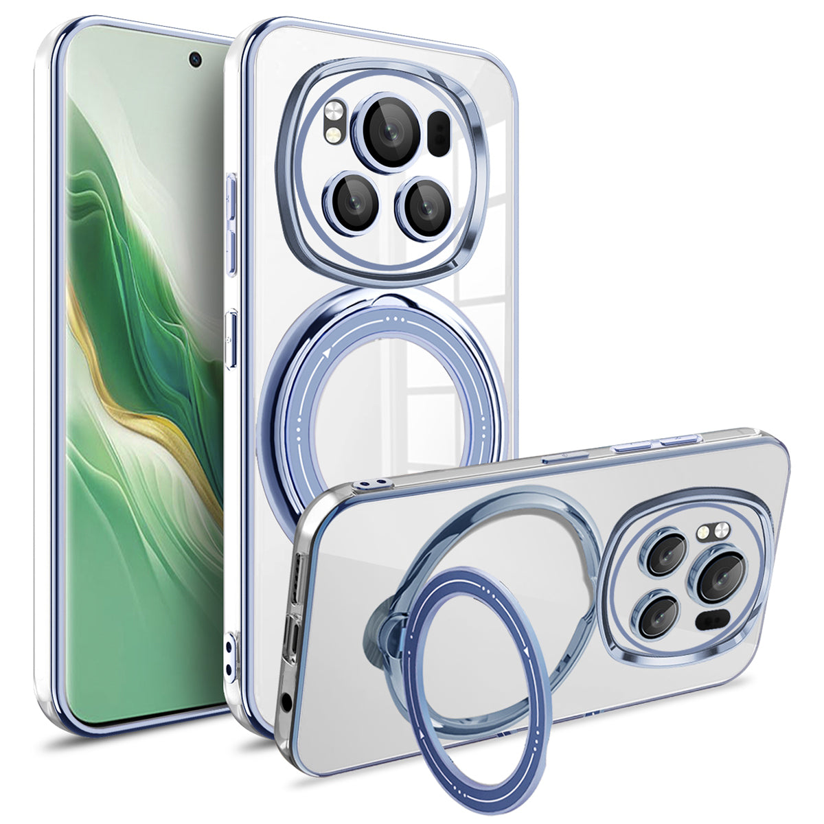 For Honor Magic6 5G Case PC+TPU Ring Kickstand Phone Cover Compatible with MagSafe